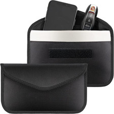 2 Pack Faraday Bags for Car Keys and Cell Phone, Signal Blocking Key Pouch, anti