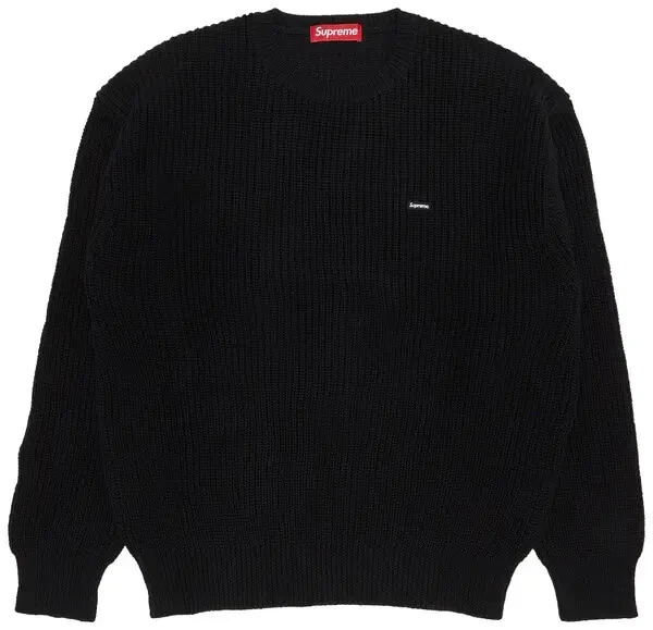 Pull côtelé FW23 Supreme petite boîte taille L grand noir col rond