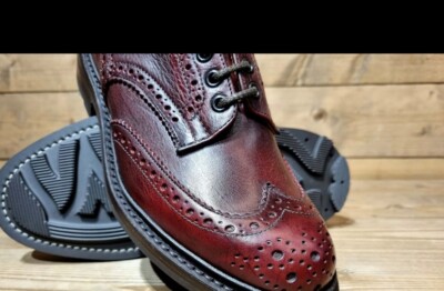 MADE IN UK - TRICKERS -  BOURTON IN KUDU (Antelope) Sign (Burgundy) 11 US/10 UK