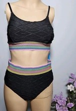 Cupshe Back W Colorblock Bikini Top Bottom Set Size S