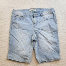 Route 66 Classic Fit Bermuda 10 Light Blue Faded Denim Cotton Stretch Casual