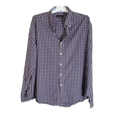 Nautica Button Up Shirt Men's Size XXL 18- 36/37 Long Sleeve 100 Cotton Check