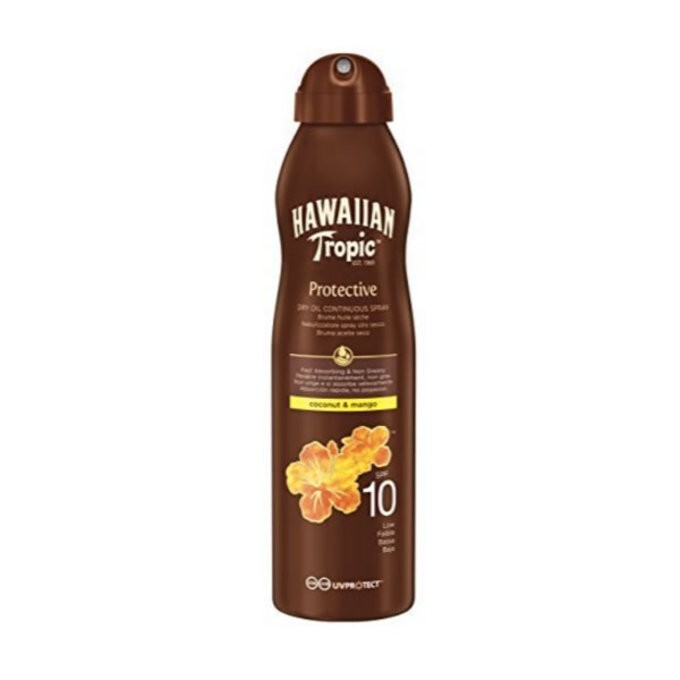 Hawaiian Tropic Olio Secco Spray  Spf 10 180ml con cocco e mango