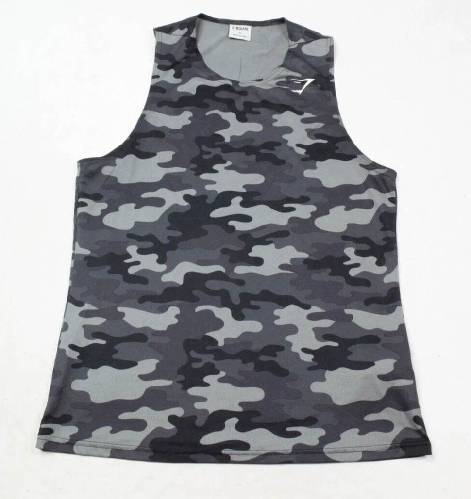 gymshark arrival camouflage slim fit vented gym tank-top