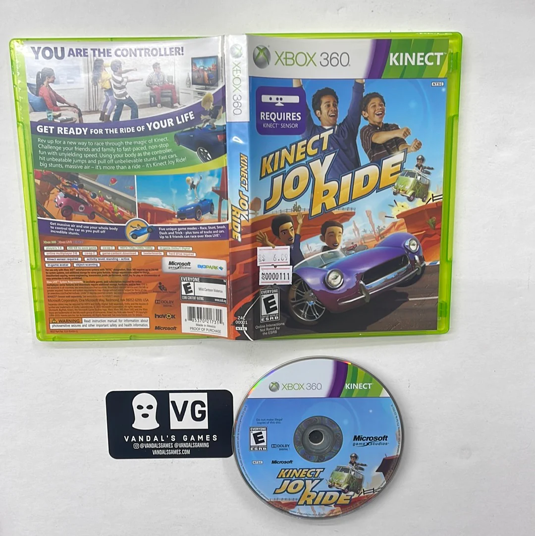 Xbox 360 Kinect Joy Ride Microsoft Xbox 360 W/ Case 111 885370217315