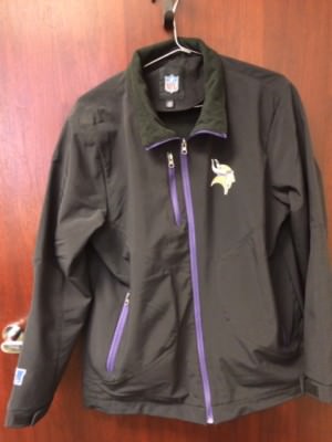 Men's NFL Minnesota Vikings Black & Purple Full Zip Jacket NEW in Pkg L, XL, 2XL