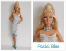 SaLe Clothes fit MMuse & 12" Fashion Dolls Blue Lace DRESS & JEWELRY NO DOLL d4e