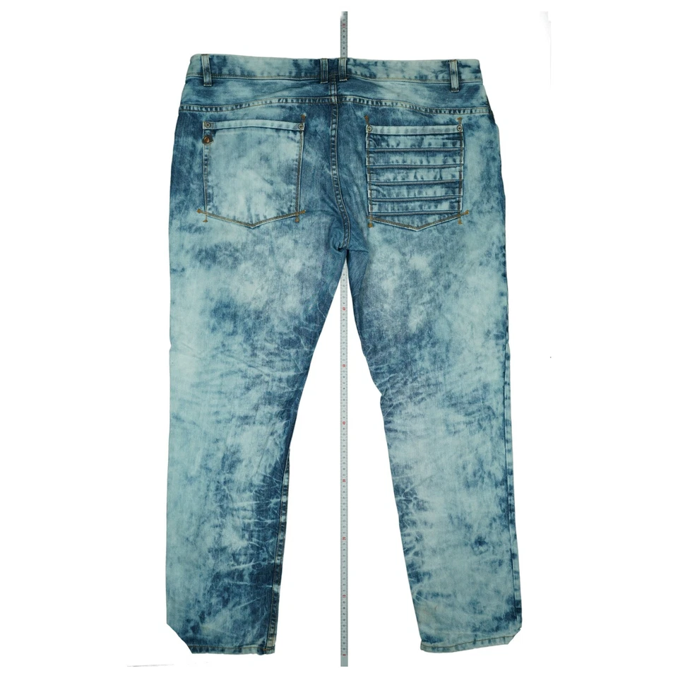 Rainbow Damen Jeans Hose Boyfriend Zip Slim XXL W38 used Look destroy Acid Blau - Bild 3 von 4