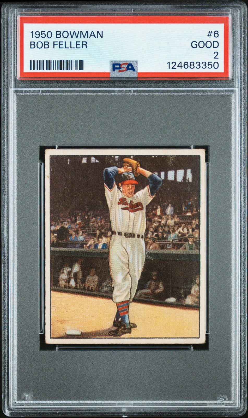BOB FELLER 1950 BOWMAN PSA 2 ! *FRESHLY GRADED ! *DEAD CENTERED BEUATY ! HOFER !