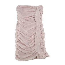 Express Womens Strapless Dress Size 6 Ruched Fully Lined Pink Zipper