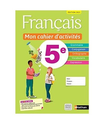 Français- Mon cahier d'activités 5e - 2023
