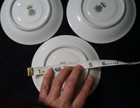 Noritake China Japan Harmony pattern 3906 set of 3 teacup saucers 5.5" plates — photo 9