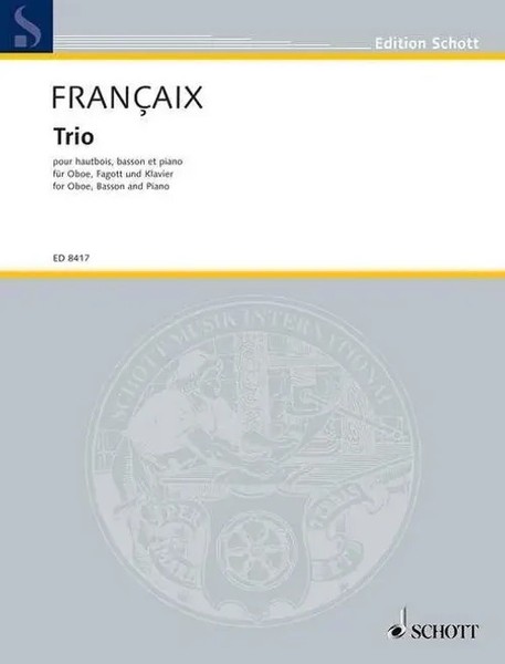 Jean FrançAix | Trio | Buch (1996) | 66 S. | Schott Music, Mainz-image