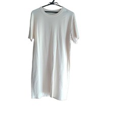 UNIQLO U Cotton Crew Neck Dress Off White M Short Sleeve Durable