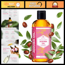 Pure Cold Pressed Jojoba Oil - Natural Unrefined Moisturizer for Skin, Hair Na