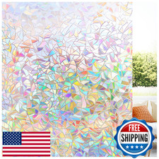 Lute Window Privacy Film Rainbow Window Film 3D Decorative Stained Glass Cling