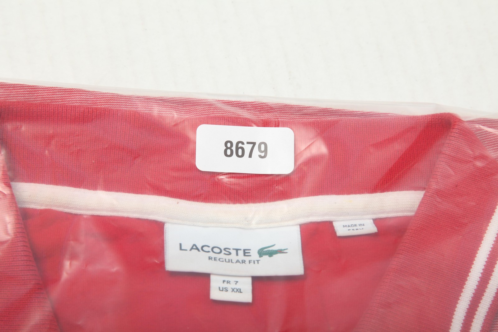 Lacoste Polo Shirt Mens 2XL Red Stripe Regular Fit Big Croc Logo Cotton Casual thumbnail 13
