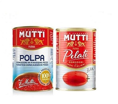 Testpaket Mutti Pomodori Geschälte Tomaten & Fruchtfleisch 2x48 Cans 400 Gr