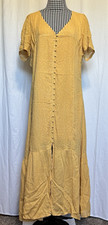 Womens Cottagecore Polka Dot Maxi Dress Size L Boho Gauzy Ethereal Layered NEW!