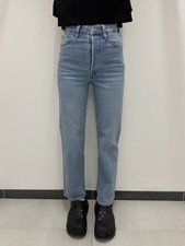 Levis Premium Ribcage Straight Womens Blue Jeans Hight Waist Size 23