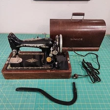 Singer 99-13 Sewing Machine Vintage Knee Pedal Bentwood Case - AS IS
