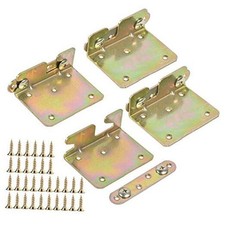 4 Sets Bed Rail Brackets Akamino Heavy Duty Non-Mortise Bed Rail Fittings with