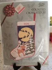 Something Special Counted Cross Stitch 50427 Christmas Eve Scene Stocking NEW