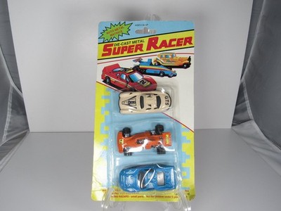 Super Racer Die-Cast Metal 3-Car Set Formula GT Racer 1980s Toy