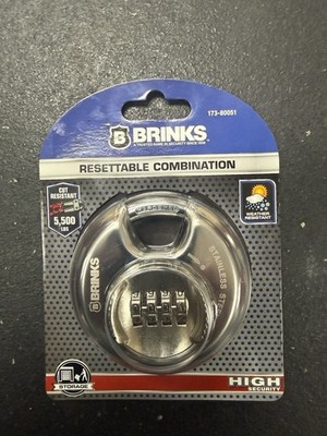 BRINKS 173-80051 Combination Padlock, Steel 80mm Resettable Lock High Security