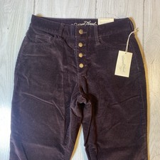 Universal Thread Burgundy Velvet corduroy High rise skinny Pants size 6/28 New 