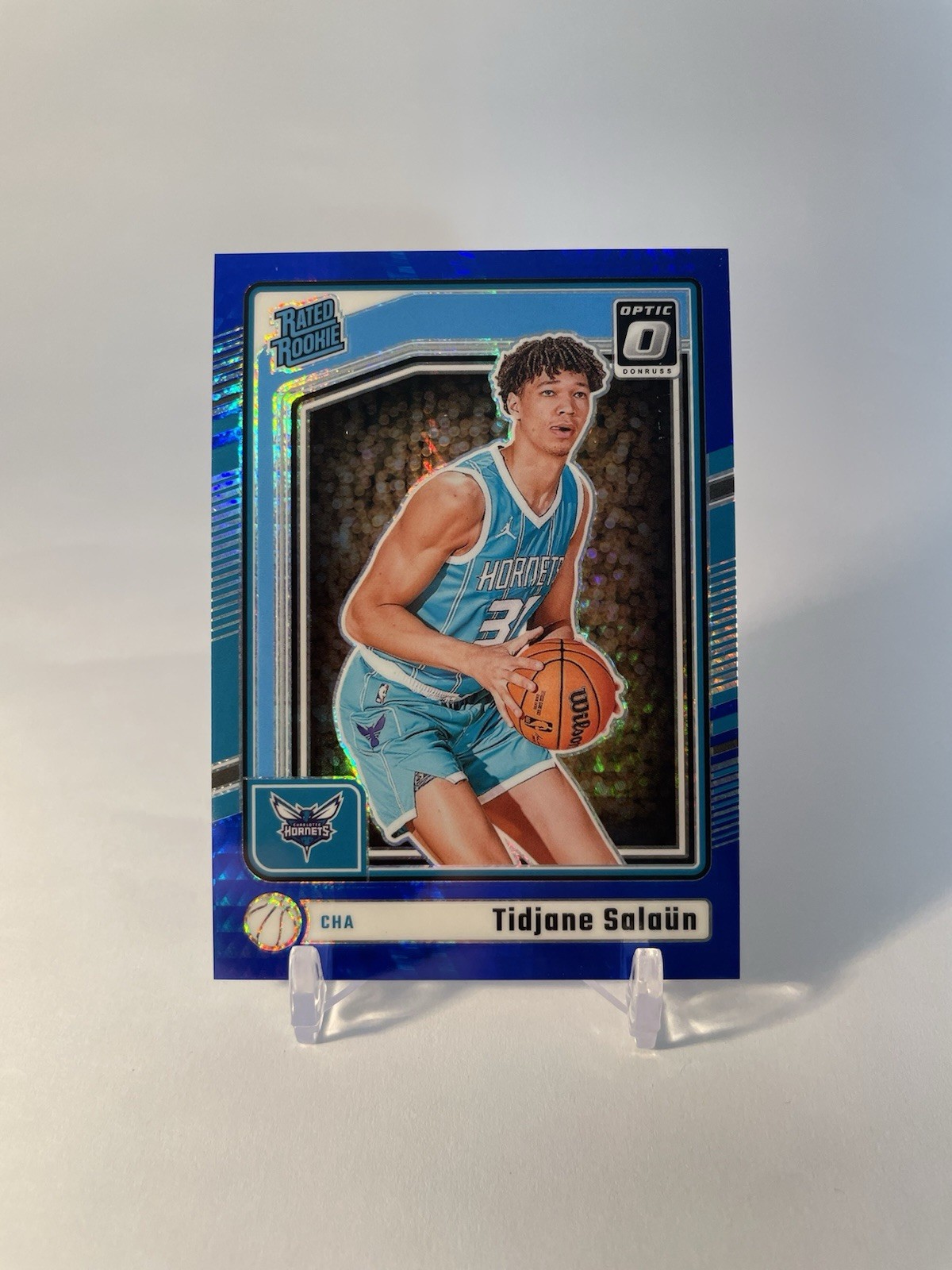 2024-25 Panini Optic Rated Rookie Tidjane Salaun #286 Blue Prizm Hyper /175