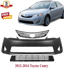 Front Bumper Cover Fascia & Grille Assembly For 2012-2014 Toyota Camry