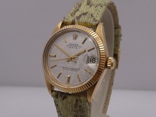 ROLEX O.P. DATE 31 MID-SIZE 6827 TOP 18KT GOLD LINEN DIAL '1972 AUTOMATIC WATCH 7