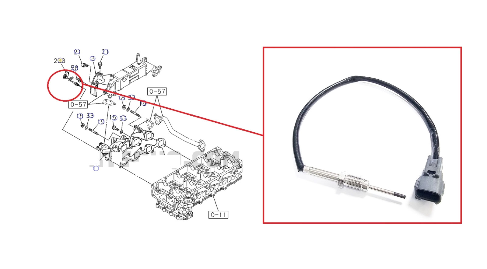For ISUZU DMAX TFS86TT 2.5 TWIN TURBO EGR TEMPERATURE SENSOR THERMO 2012+