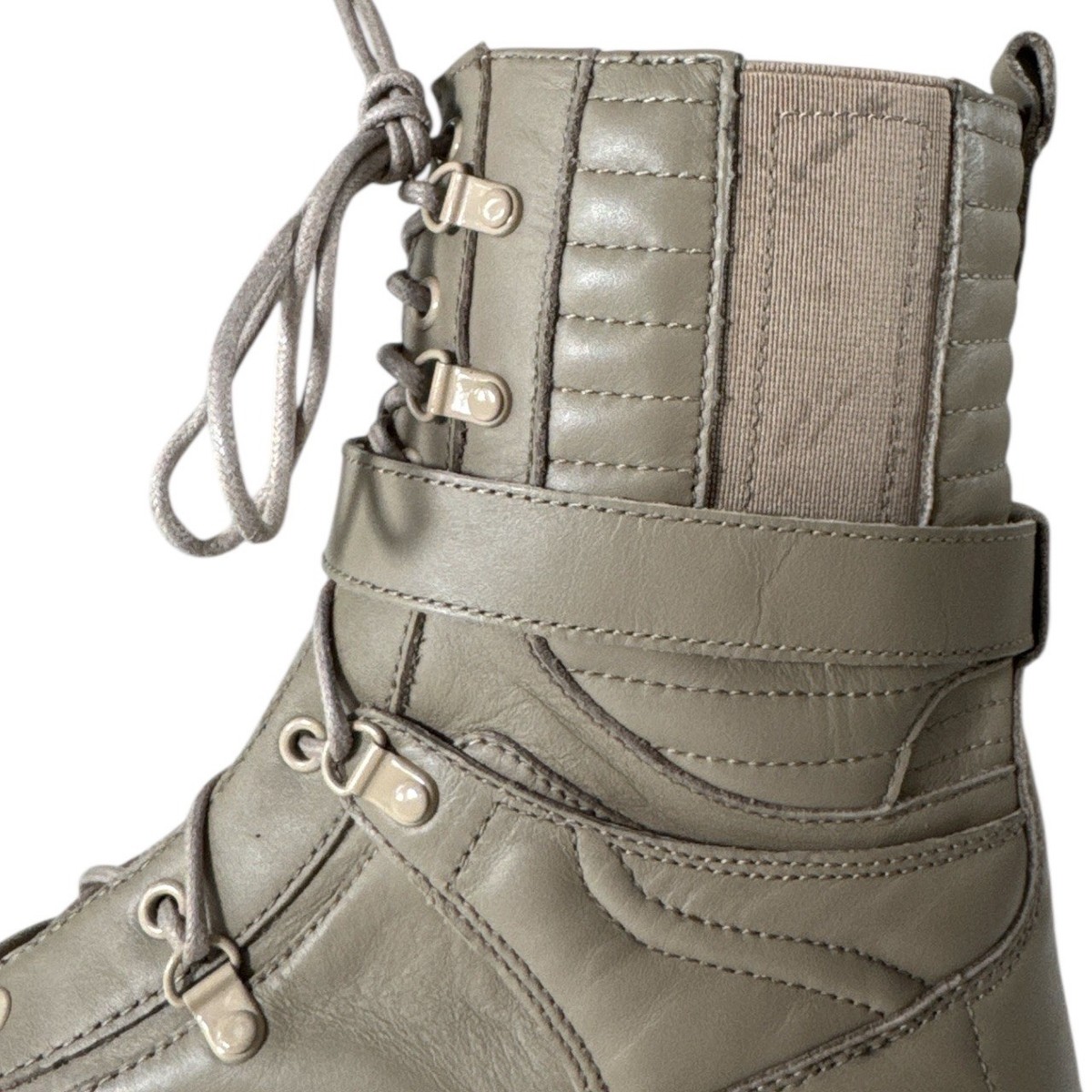 GODSPEED Movements Men\'s Gray Lace-Up Combat Boots Godspeed Movement Combat Boots Khaki Leather Lace Up Unisex  main image 2