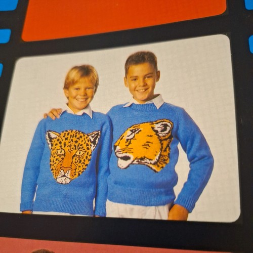 Big cats x 5 Knitting Patterns 4 ply 24"-44" Gary Kennedy Intarsia Booklet - Picture 3 of 5