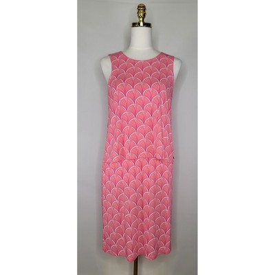 Hatley Pink Coral Shell Print Sleeveless Shift Dress Tassel Tie NWT XS/TP