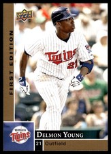 Delmon Young 2009 Upper Deck #182 Twins MLB READ FREE SHIPPING AutographDen