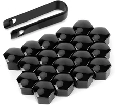 20pcs Lug Nut Covers, 17mm Hexagonal Nut Covers Car Wheel Nut Caps with Black