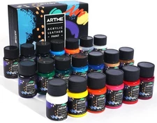 Acrylic Leather Paint Set 20 Colors 30ml for Shoes Jackets and Leather