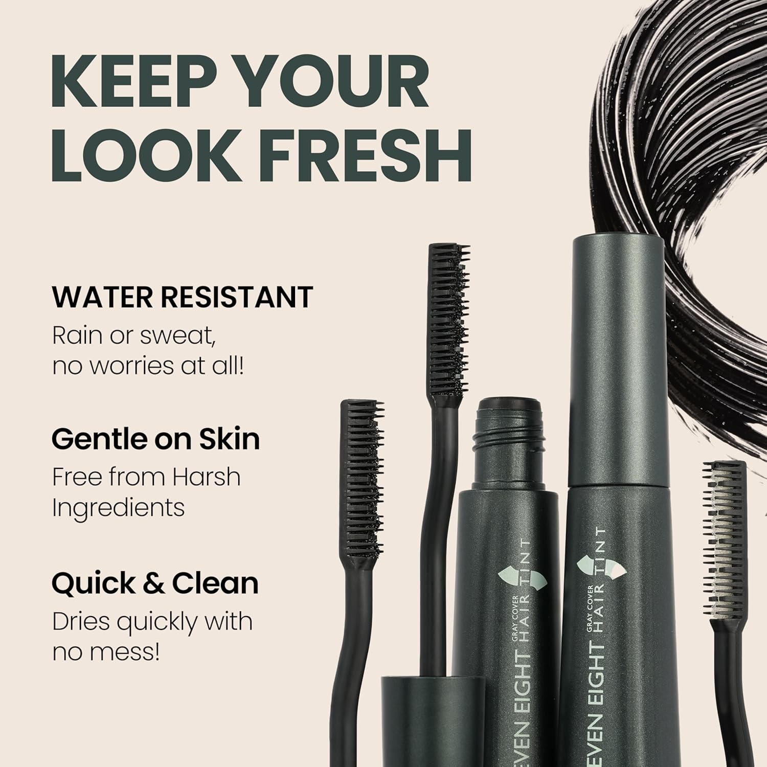 Herb For Men Mustache & Beard Dye (Natural Black) & SEVEN EIGHT Gray Cover Hair 