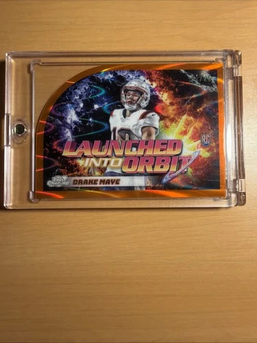 2024 Topps Chrome Drake Maye Rookie Launched Into Orbit Die Cut 01/25