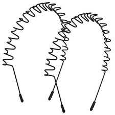 Eduftis 2Pcs Metal Head Bands for Women's Hair, 1 Count Pack of 2 , Black