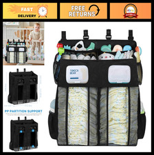 Diaper Organizer Caddy for Changing Table  Crib - Hanging Storage Solution, Bla