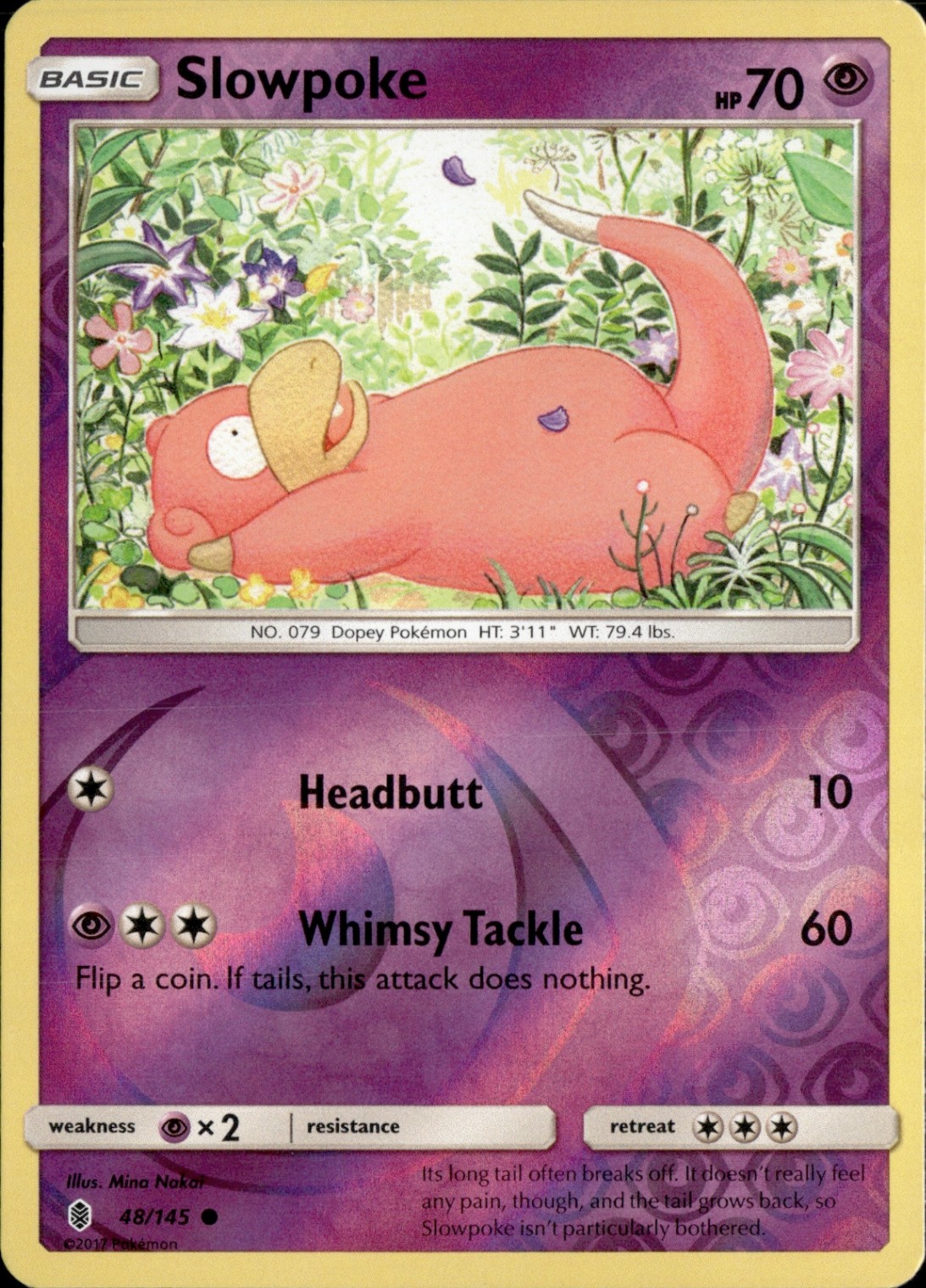 Slowpoke Reverse Holo Common SM - Guardians Rising 48/145 LP