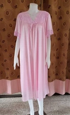 Women's Nightgown Sleepwear Soft Luxury Double Nylon Layer Delicate lace/L-2XL