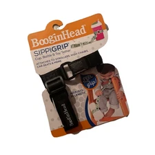 BOOGINHEAD Sippigrip Toddler Sippy Cup Bottle Holder BLACK Adjustable Length NEW