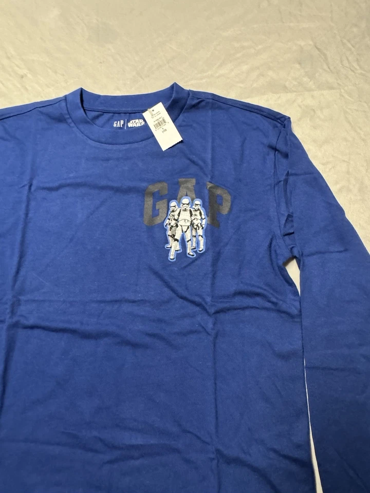NWT Star Wars Gap Kids Long Sleeve Shirt Size L 10 Royal Blue Stormtrooper - Image 2 of 4