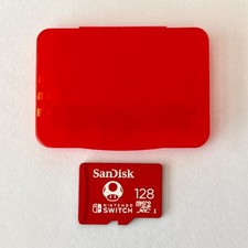 SanDisk 128GB microSDXC Red Memory Card for Nintendo Switch Case