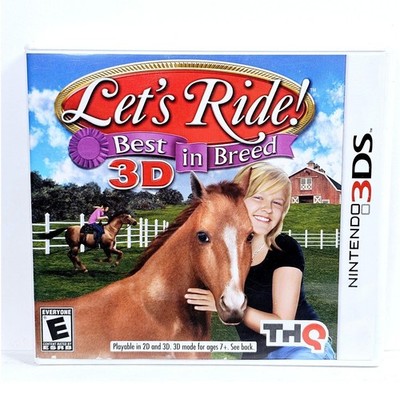 THQ Let's Ride Best in Breed 3D Nintendo 3DS Horse Simulation Game Case Manual E